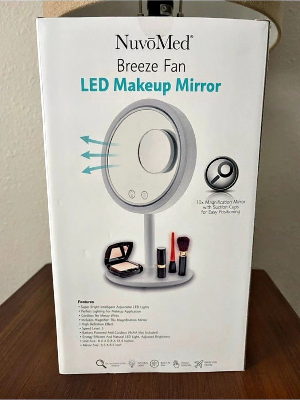 NuvoMed Breeze Fan LED Makeup Mirror LED Makeup Mirror NWT